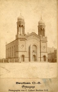 Bytomska synagoga, pocztówka ze zbiorów Muzeum Górnośląskiego