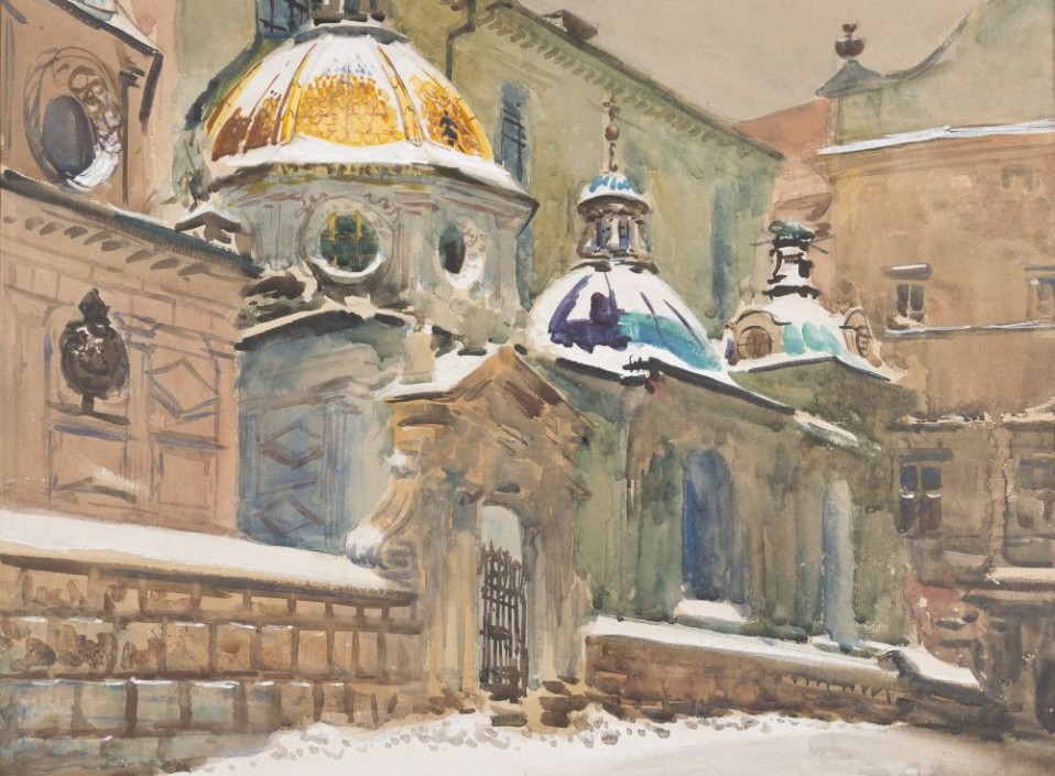 Leon Wyczółkowski, Kaplica Zygmuntowska na Wawelu, 1913, MGB (fragment)